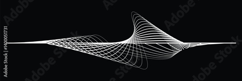Digital sound equalizer . Audio signal frequency signal . Abstract flow linear fluid wavy shape . Acoustic volume lines .Curved lines pattern . Music sound wave . Vector illustration