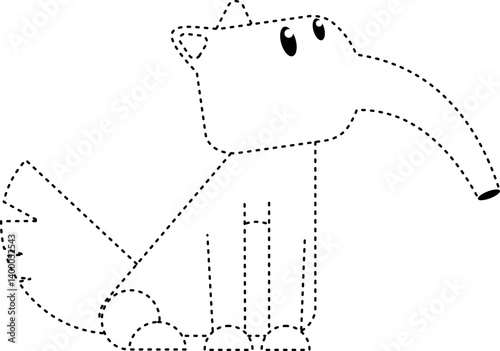 anteater animal tracing line illustration
