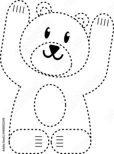 bear animal tracing line illustration
