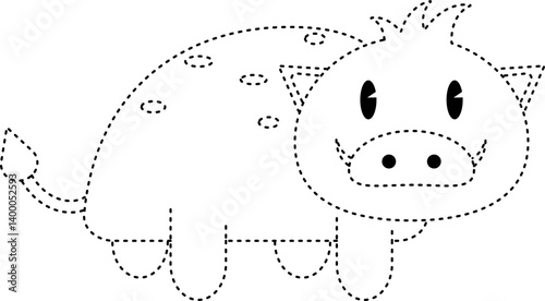 boar animal tracing line illustration