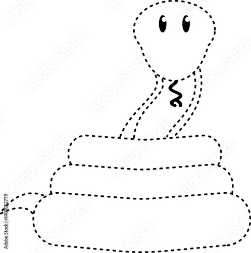 snake animal tracing line illustration