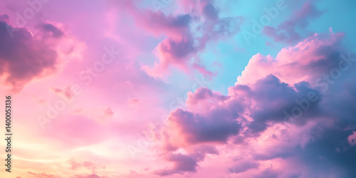 Dreamy Pastel Sunset with Soft Pink and Purple Wallpaper Background