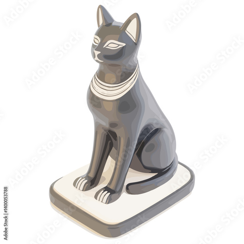 Bastet goddess color flat illustration for web and mobile design