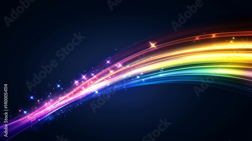 Abstract rainbow light trails