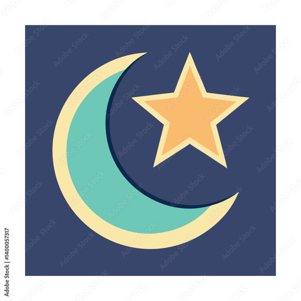 A shiny gold star and moon icon on a blue background with a glossy 3D effect, symbolizing Vietnam, designed as a badge or logo element A shiny gold star and moon icon on a blue background with a glossy 3D effect, symbolizing Vietnam, designed as a badge or logo element