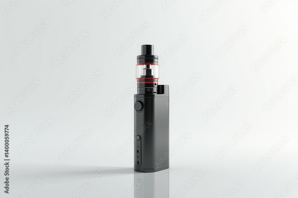 Vape device positioned on a neutral backdrop Vape device positioned on a neutral backdrop