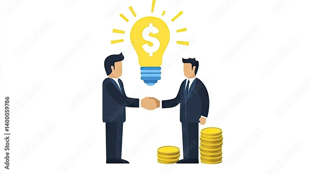 A business deal fueled by innovative ideas and financial success. A business deal fueled by innovative ideas and financial success.