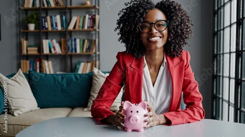 The Woman with Piggybank
