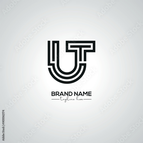 Obraz na płótnie Creative Modern UT TU Lettermark Logo Design for Corporate Branding. w salonie