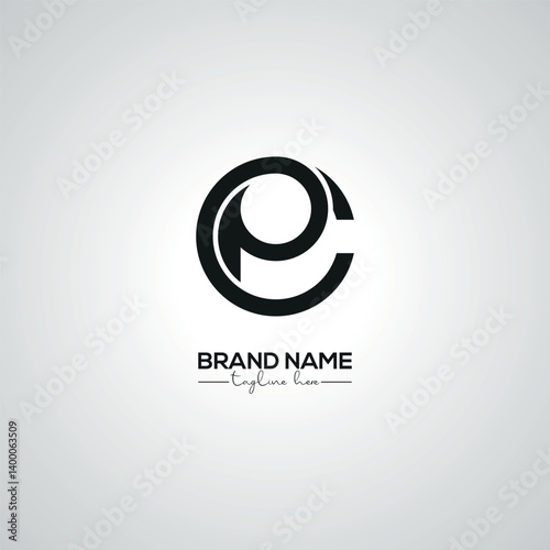 Obraz na płótnie Creative Modern CP PC Lettermark Logo Design for Corporate Branding. w salonie