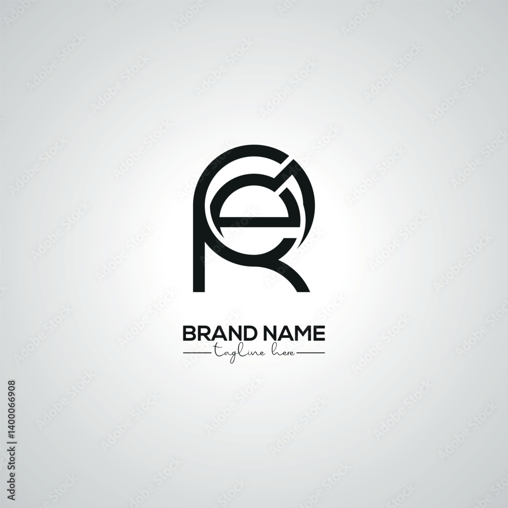 Creative Modern RE ER Lettermark Logo Design for Corporate Branding.