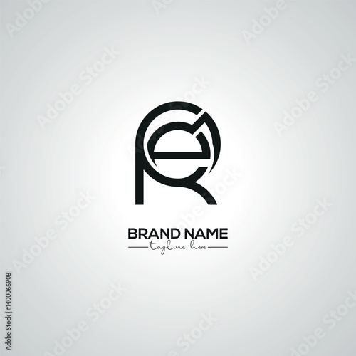 Obraz na płótnie Creative Modern RE ER Lettermark Logo Design for Corporate Branding. w salonie
