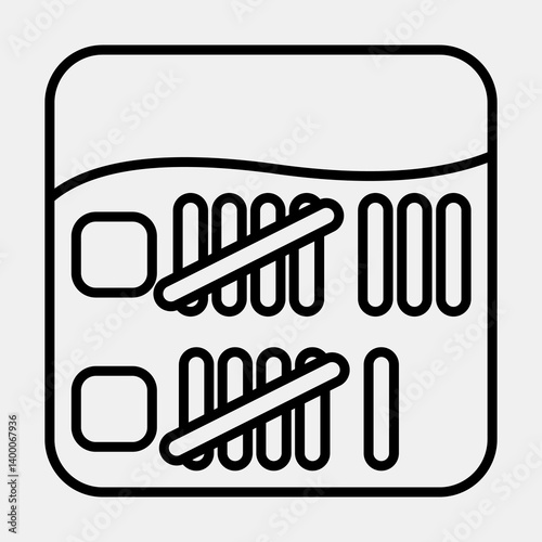 Icon vote counting. Indonesian general election elements. Icons in line style. Good for prints, posters, infographics, etc.