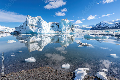 Glacier Lagoon with Floating Icebergs - 8K Polarized Photography