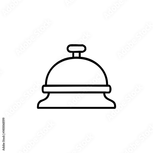 Line icon of service bell for hotel or reception