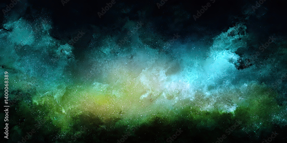 Fototapeta premium Misty neon fog and smoke, glowing wavy abstract pattern, digital light waves, futuristic background design, vibrant glow backdrop