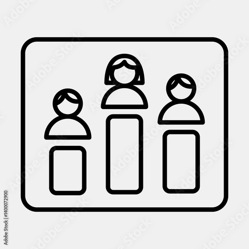 Icon chart. Indonesian general election elements. Icons in line style. Good for prints, posters, infographics, etc.