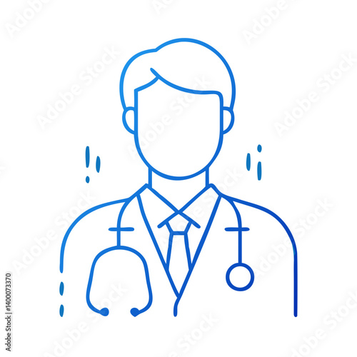 Doctor in white coat with stethoscope looking concerned  