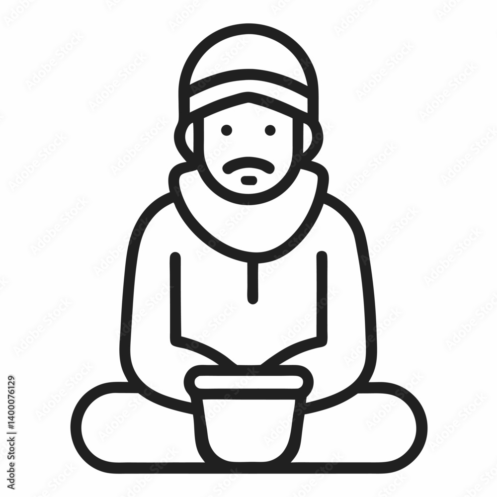 Obraz premium Poverty line icon vector on white background.