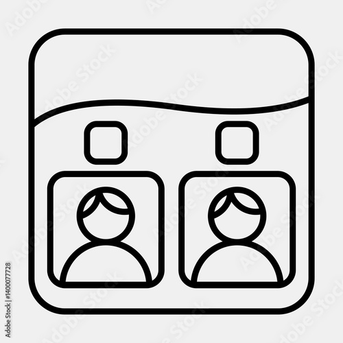 Icon ballot. Indonesian general election elements. Icons in line style. Good for prints, posters, infographics, etc.