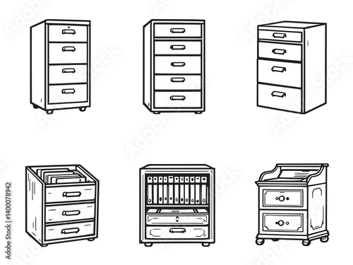 Simple Filing Cabinet Outline Collection