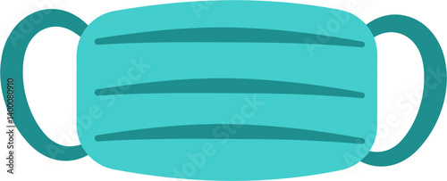 Teal Protective Face Mask Graphic Illustration