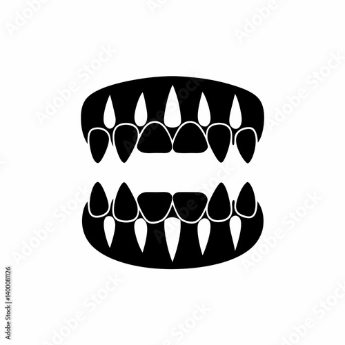 creative details Vampire Teeth Icon Vector Illustration