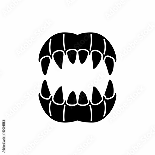 creative details Vampire Teeth Icon Vector Illustration