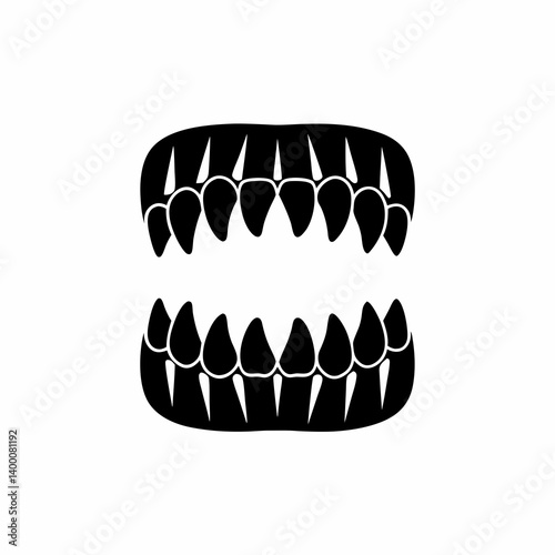 creative details Vampire Teeth Icon Vector Illustration
