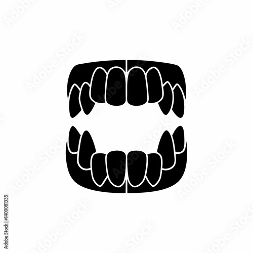 creative details Vampire Teeth Icon Vector Illustration