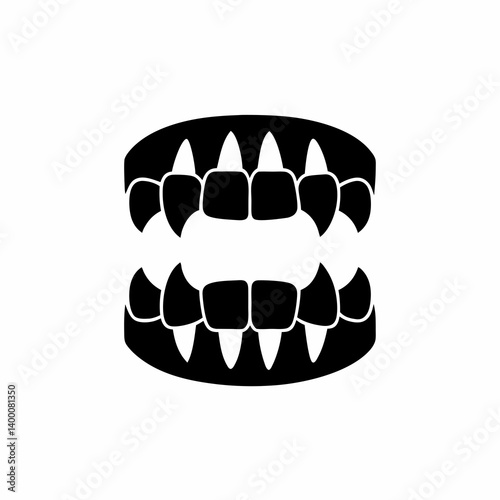 creative details Vampire Teeth Icon Vector Illustration