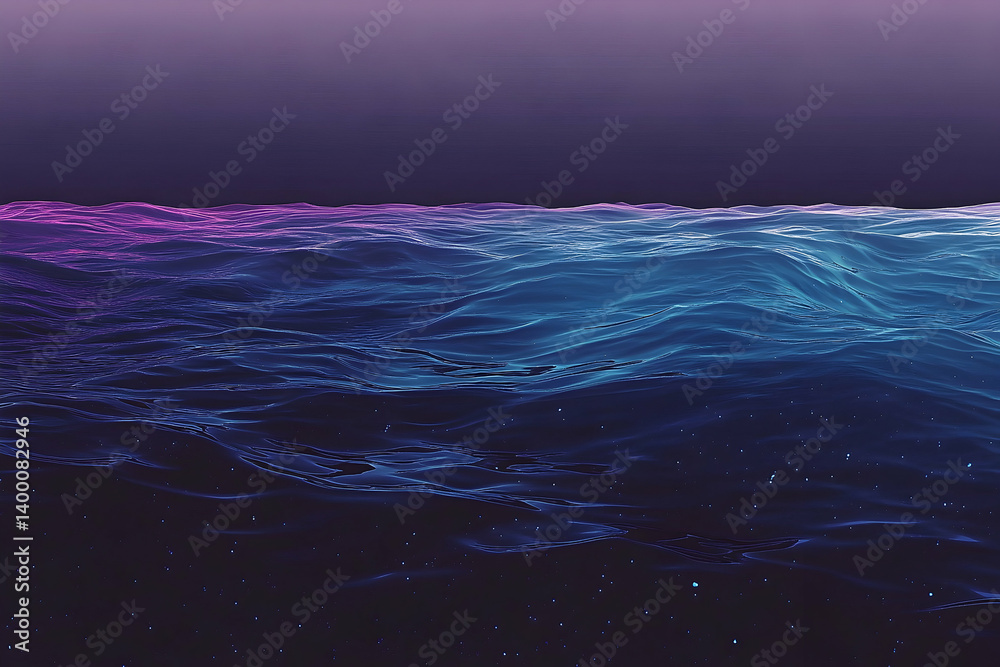 Fototapeta premium A mesmerizing display of deep ocean waves in vibrant neon hues.