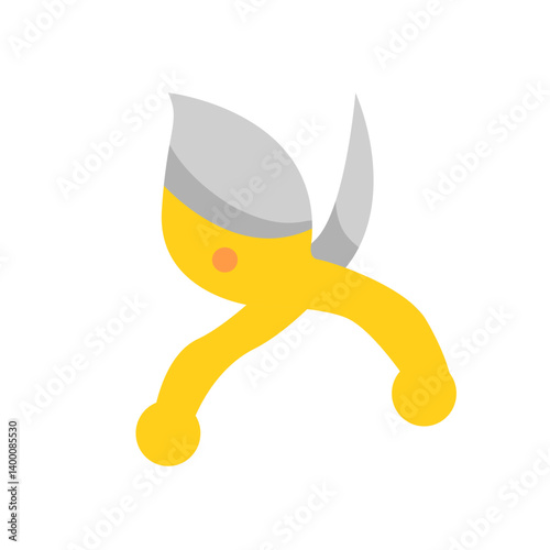 Abstract Yellow Floral Pruning Shears Icon