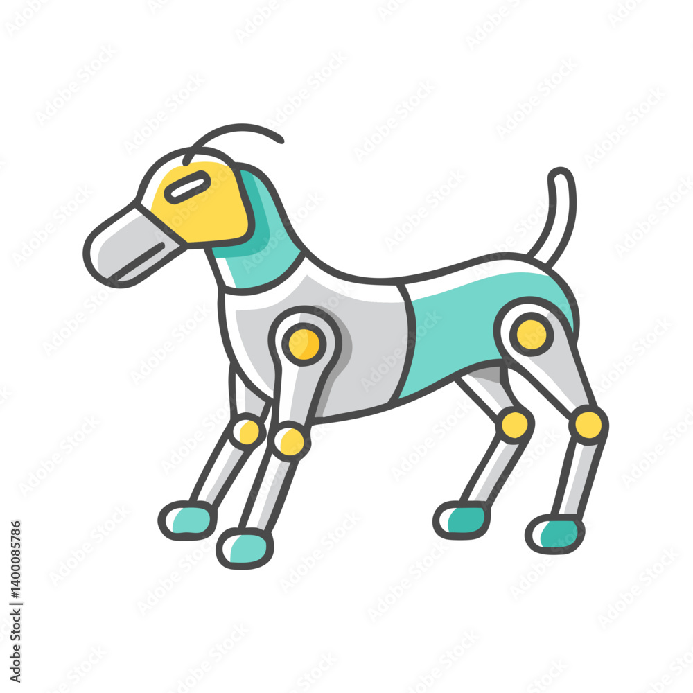 robot dog icon, robot dog vector illustration-simple illustration of robot dog, perfect for robot dog logos and icons