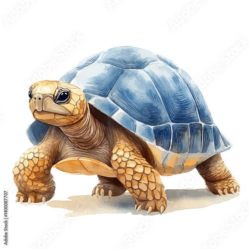 illustration of Tortoise, watercolor vector, isolated on a white background.