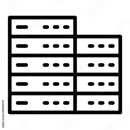 Data Center Vector Line Icon Design