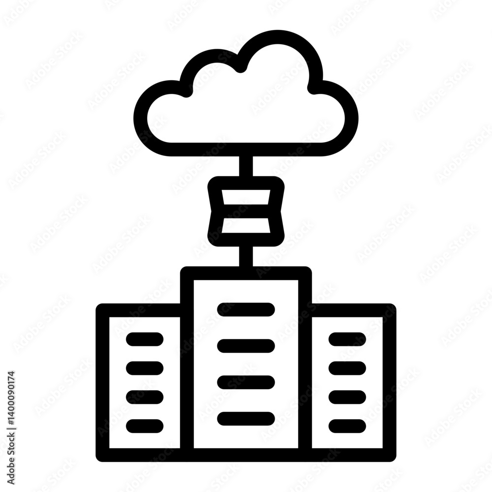IaaS Vector Line Icon Design IaaS Vector Line Icon Design