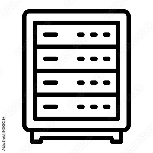 Server Rack Vector Line Icon Design