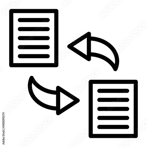 Data Transfer Vector Line Icon Design