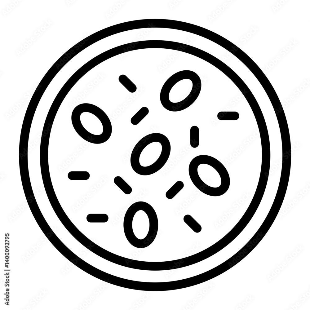 Petri Dish Vector Line Icon Design Petri Dish Vector Line Icon Design