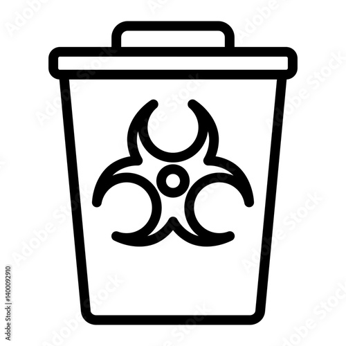 Hazardous Waste Vector Line Icon Design