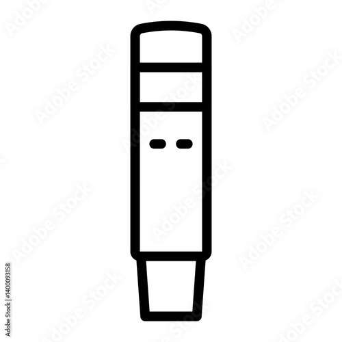 pH Meter Vector Line Icon Design