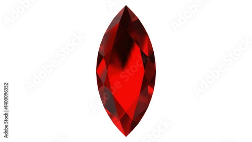 Spinning ruby MARQUISE Cut Diamond with Sparkles 3D Rendering