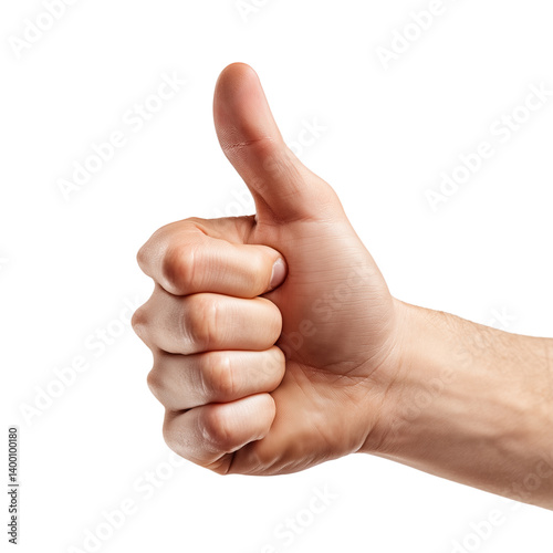 Obraz na płótnie Thumbs up gesture with hand, isolated on white background w salonie