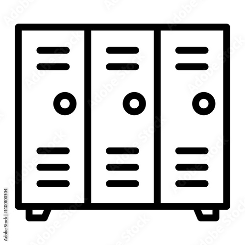 Lockers Vector Line Icon Design