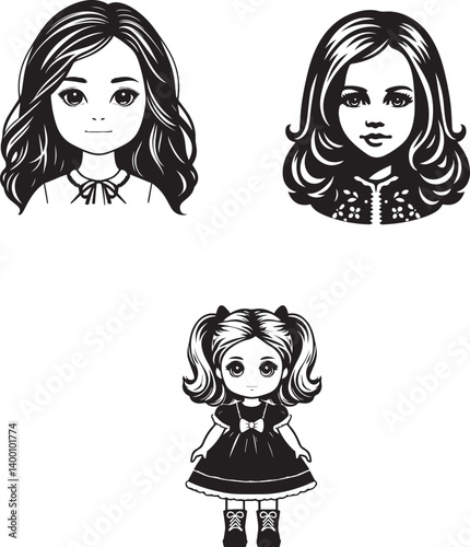 Stylish Harper Doll Vector in Modern Pastel Aesthetic