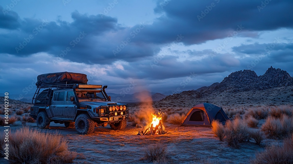 4 x 4 camping landscape dusk 4 x 4 camping landscape dusk