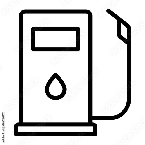 Petrol Pump Vector Line Icon Design