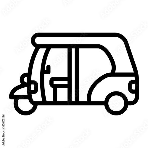 Rikshaw Vector Line Icon Design