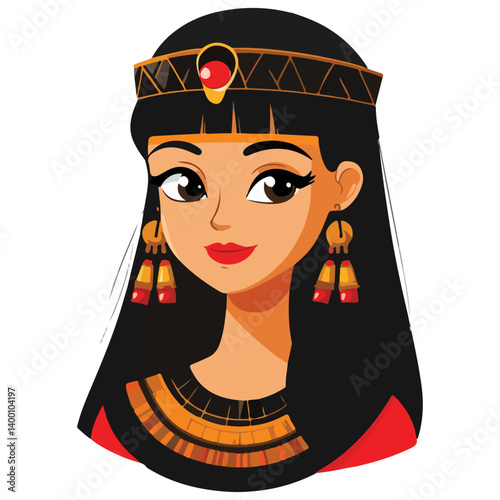 Egyptian Queen Cleopatra. vector illustration of a beautiful woman.